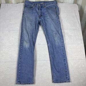 Levi's Strauss 505 Straight Leg Jeans Mens Blue Denim Five Pockets Outdoor 34x32
